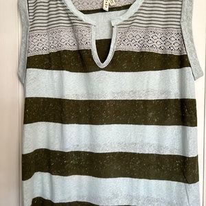 NWOT (NEVER WORN) - FREE PEOPLE SLEEVELESS TANK WITH LACE INSERT